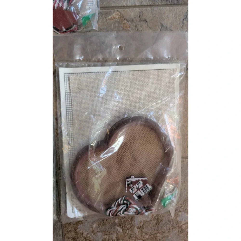 Lot 5 Hobby Kraft Christmas Counted Cross Stitch Kit Heart Frame Santa Snowman